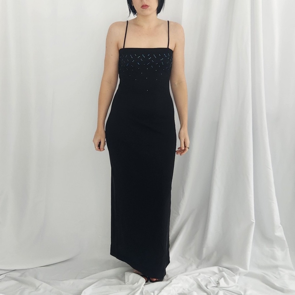 Y2K Black Slinky Prom Dress